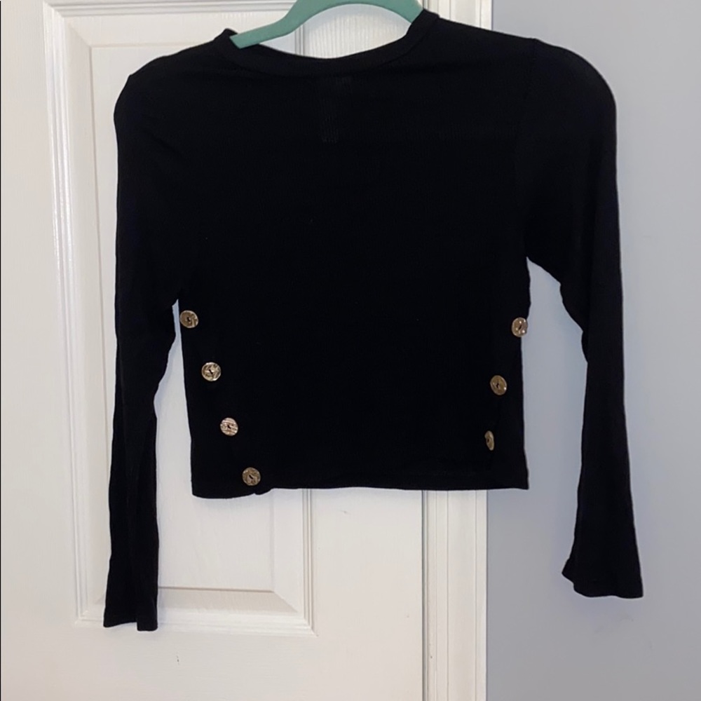 Francesca’s Black Button Top
